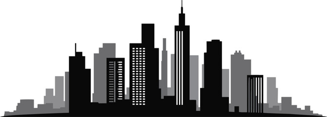 City skyline. Buildings, architecture, urban, tower vector illustration isolate on white background