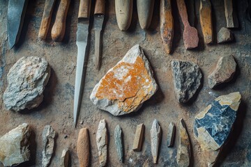 Artisan Stone Carving Tools and Materials A Collection of Handcrafted Instruments