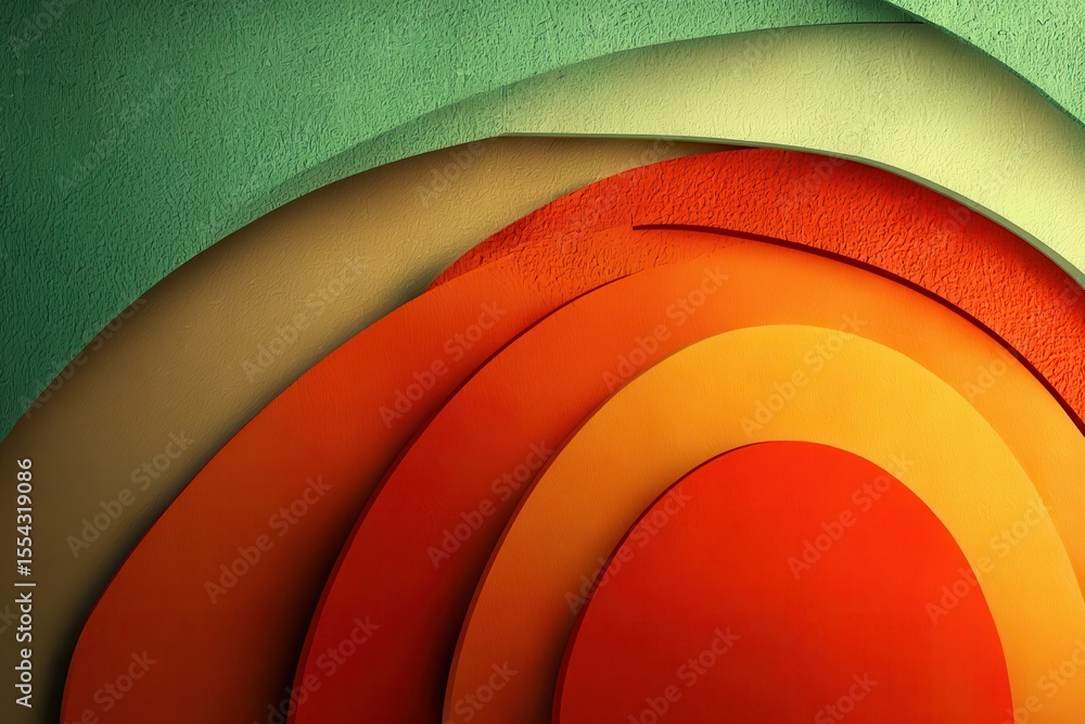 Poster abstract colorful layered shapes with textured details on a gradient background