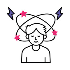 Neurosis Vector Filled outline illustration style icon. EPS 10 file
