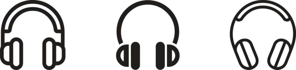 Collection of headphone icon vector illustration isolate on white background 