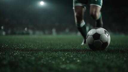 Soccer player prepering goal