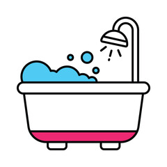 Bathing Vector Filled outline illustration style icon. EPS 10 file
