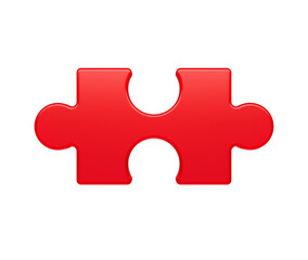 Obraz premium A vibrant red puzzle piece with smooth edges and a futuristic design. 3D illustration