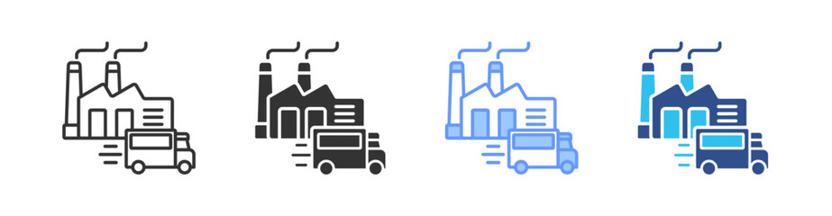 Distribution Multi Style Icon Set Vector 