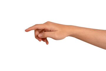 Beautiful hand gesture isolated on transparent background.
