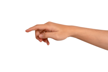 Beautiful hand gesture isolated on transparent background.