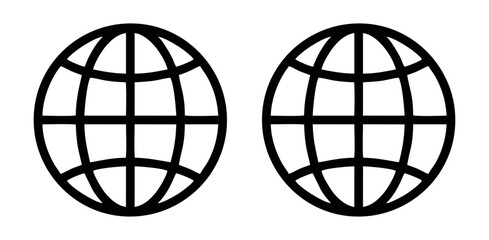 Globe Icon vector illustration, Go to web symbol icon, www symbol, Web icon, website, homepage icon set, earth clip art, globe symbol isolated white background