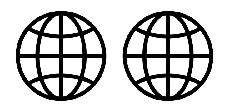 Globe Icon vector illustration, Go to web symbol icon, www symbol, Web icon, website, homepage icon set, earth clip art, globe symbol isolated white background