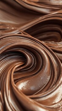 Rich Chocolate Swirl Texture Background for Culinary Design