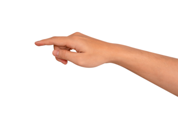 Beautiful hand gesture isolated on transparent background.