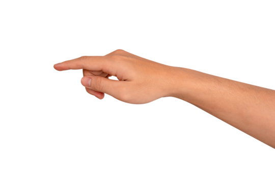 Beautiful hand gesture isolated on transparent background.