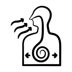 Diaphragmatic Breathing Icon