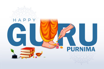 religious holiday background for Happy Guru Purnima festival celebrated in India