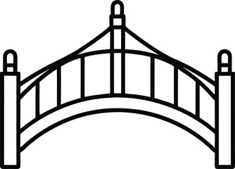 Minimal Line Drawing of Suspension Bridge for Architecture