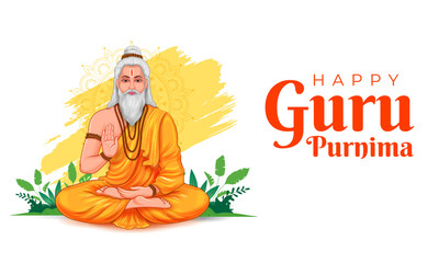religious holiday background for Happy Guru Purnima festival celebrated in India