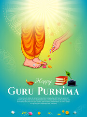 religious holiday background for Happy Guru Purnima festival celebrated in India