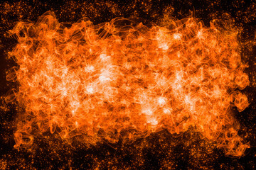 Shimmering curtain of flames