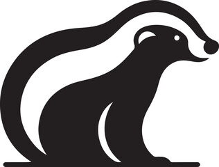 Honey Badger Vector in black and white 