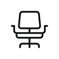 Office chair line icon, office furniture vector symbol with editable stroke