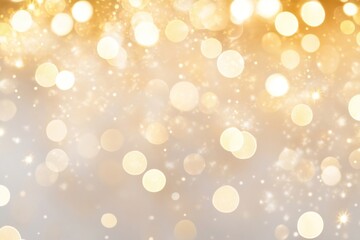 Abstract blurred bokeh light background with white and beige colors lights elegant festive.