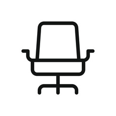 Executive chair line icon, boss chair vector symbol with editable stroke