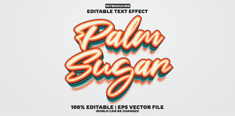 Palm Sugar editable text effect in Vintage trend style