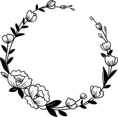Obraz premium Hand Drawn Floral Wreath
