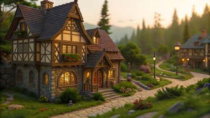 Fototapeta premium old village in the village