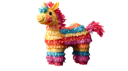 realistic Cinco de Mayo mockup, front view with a piñata, isolated on transparent background