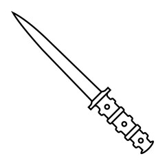 Knife icon vector. Hunting knife illustration sign. Military knife communication symbol. Cold weapon web icon set.