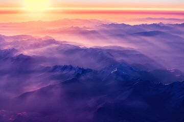 Mountains at sunrise backgrounds landscape outdoors.