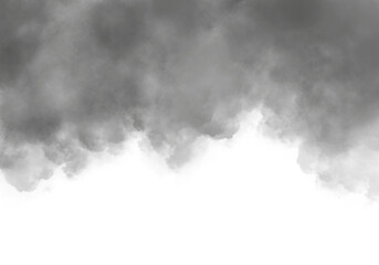 Dark smoke border - black smoke border with empty space on transparent background - fog frame, transparent PNG