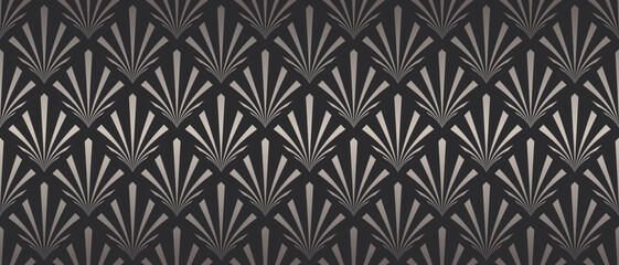 Luxury art deco pattern background vector. Abstract elegant art nouveau with delicate golden geometric line vintage decorative minimalist. Design illustration for wallpaper, banner, card, packaging.