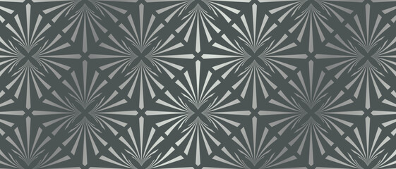 Fototapeta premium Luxury art deco pattern background vector. Abstract elegant art nouveau with delicate golden geometric line vintage decorative minimalist. Design illustration for wallpaper, banner, card, packaging.