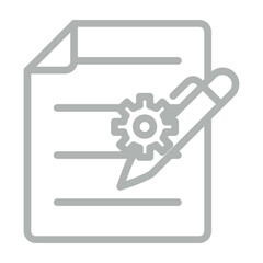 Fototapeta premium Writing Process Vector Line Grey Icon Design