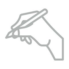Author Hand Vector Line Grey Icon Design