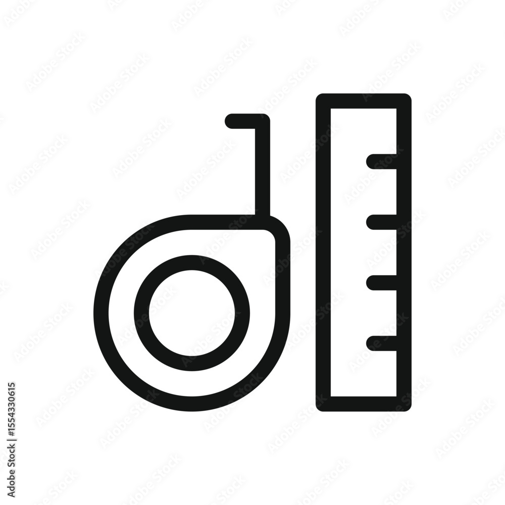 Poster measuring line icon, measure vector symbol with editable stroke