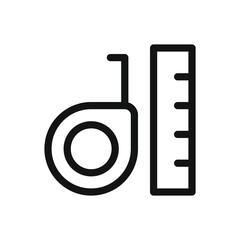 Measuring line icon, measure vector symbol with editable stroke