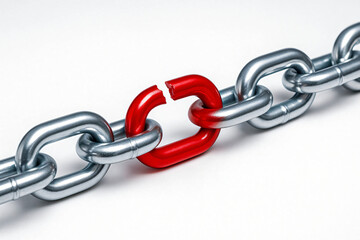 Obraz premium Broken Red Chain Link