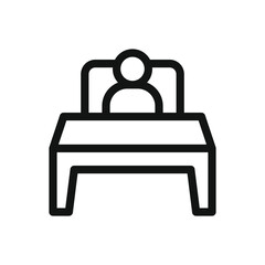 Business executive desk line icon, CEO office vector symbol with editable stroke