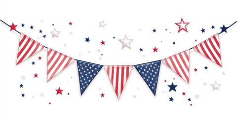 Obraz premium American flag banner american bunting stars.
