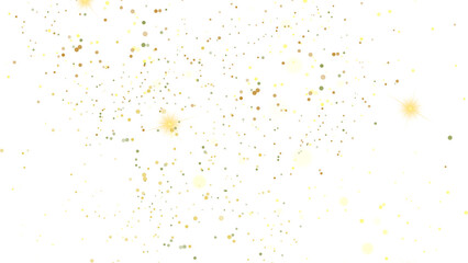 Bright Confetti Explosion with Golden Tones - Transparent Background

