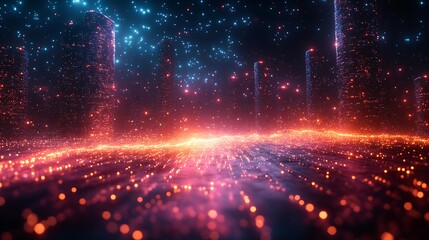 Obraz premium Abstract digital city scape illustration