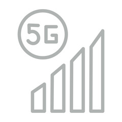 5G Connectivity Vector Line Grey Icon Design