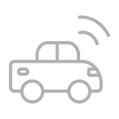 Autonomous Vehicle Network Vector Line Grey Icon Design