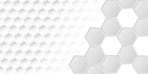 Abstract. Embossed Hexagon , honeycomb white Background ,light and shadow ,Vector
