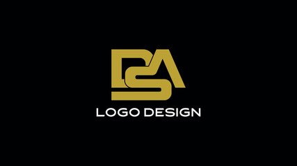 Bold DSA monogram logo in golden angular style on black background, perfect for tech firms, agencies, or startup brand identity