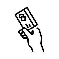 Vector black line icon for Credit card