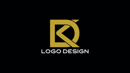 Golden DK letter monogram logo designs on black background, featuring creative and professional branding styles ideal for modern businesses, tech firms, or personal brands